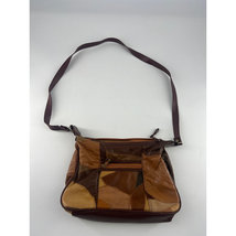 Vintage Leather Brown Tan Purse Patchwork Shoulder Bag Handbag Y2K Boho ... - $661.31 MXN