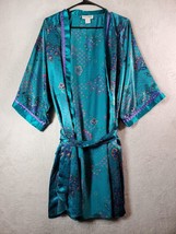 B.G. Street Robe Women Size Large Multi Floral Long Sleeve Open Front Drawstring - £11.54 GBP