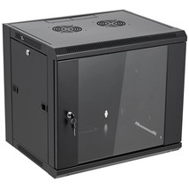 9U Wall Mount Server Cabinet Network Rack Enclosure Locking Glass Door - $245.99