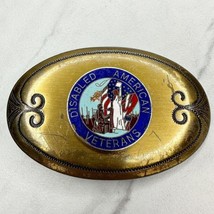Vintage Disabled American Veterans Oval Belt Buckle - £15.56 GBP