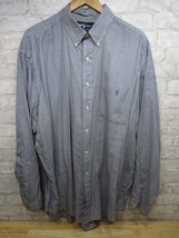 Vtg Blue Black Pattern Polo Ralph Lauren Blair Long Sleeve Button Shirt Mens Xl - £15.95 GBP