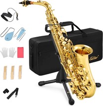 Eastar AS-Ⅱ Student Alto Saxophone E Flat Gold Lacquer Alto Beginner Sax... - £245.42 GBP