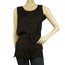 Barbara I Gongini Black Sleeveless Long Length Belted polyester Top - $78.21