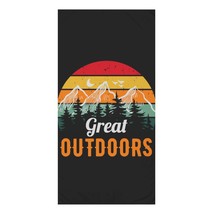 Personalized Mink-Cotton Beach Towel: Retro Sunset &amp; Mountains - $46.35