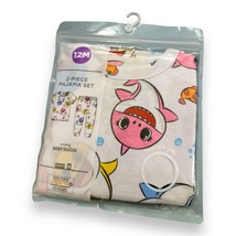 Baby Shark Toddler Unisex 2 Pc Short Sleeve Snug Fit Pajama Set Pink Siz... - £13.94 GBP