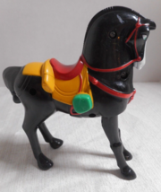 1998 McDonalds Disney Mulan Khan Black Horse Wind Up Trotting Toy Loose Works - £6.16 GBP
