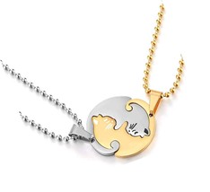 Pair Steel Matching Kitty Cat Friendship - $58.79