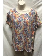Nally &amp; Millie Womens Sz L P Shorts Sleeve Multicolor Sweater Floral Lig... - $18.81