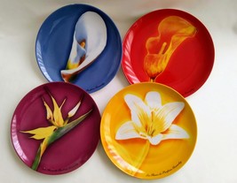 Bright Colorful Set of 4 Collectible Porcelain Dessert Plates Givenchy P... - $25.50