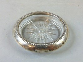 Vintage Decorative Silver Plated Glass Coaster - $29.70