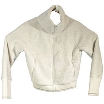 Athleta Tugga Sherpa Jacket Womens Size XS Cozy Soft Ivory Long Sleeve Zip - £41.59 GBP