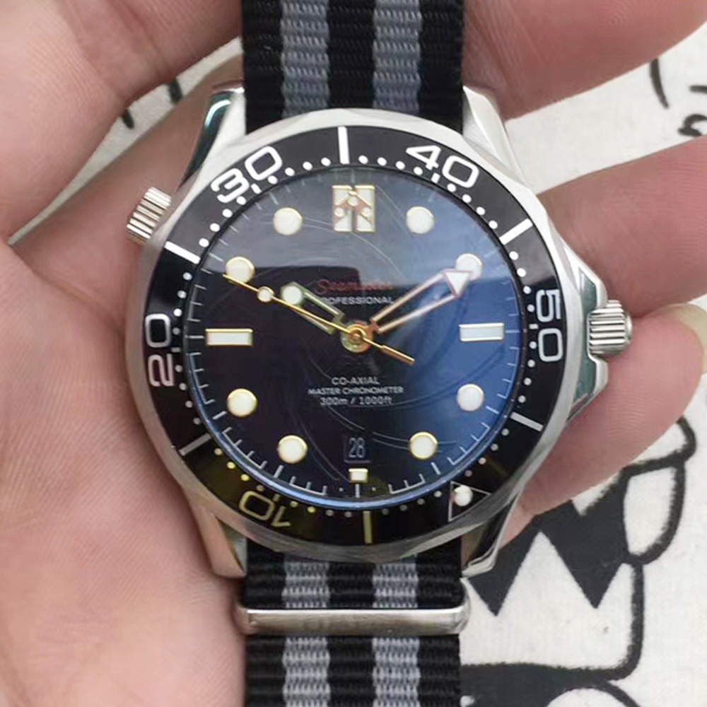 Mechanical Watch 007 Black Swirl-Wind Bond James Automatic Mechanical Watch Mech