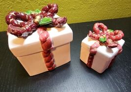 Old World Santa Collection by FITZ &amp; FLOYD Set of 2 Square Trinket Boxes... - $42.37