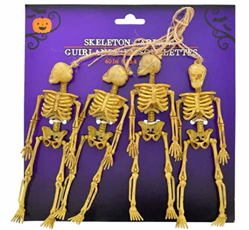 60 Inches Scary Skeleton Garland Dangling Bone Halloween Decor (Pack of 3) - $10.37