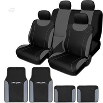 For Chevrolet New Black and Grey Flat Cloth Car Truck Seat Covers Mats Full Set - $46.74