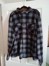 CQR Mens Flannel Shirt Size 2XL Gray Plaid Button Up Long Sleeve BOX-F AM - $22.99