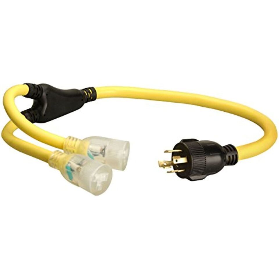 Coleman Cable 01934 3-Feet Generator Power Cord Adapter, 10/4 Splitter Y - $43.62