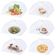 6 Pack Mesh Food Covers,17&quot;Lx17&quot;W Large Food Cover,White Nylon Covers,Po... - $13.36