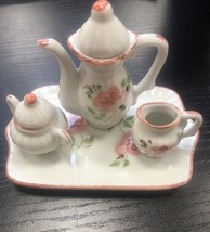 Miniture Tea Set 1 Tea Kettle With Lid 1 Sugar Bowl With Lid 1 Creamer Bowl - $336.74 MXN