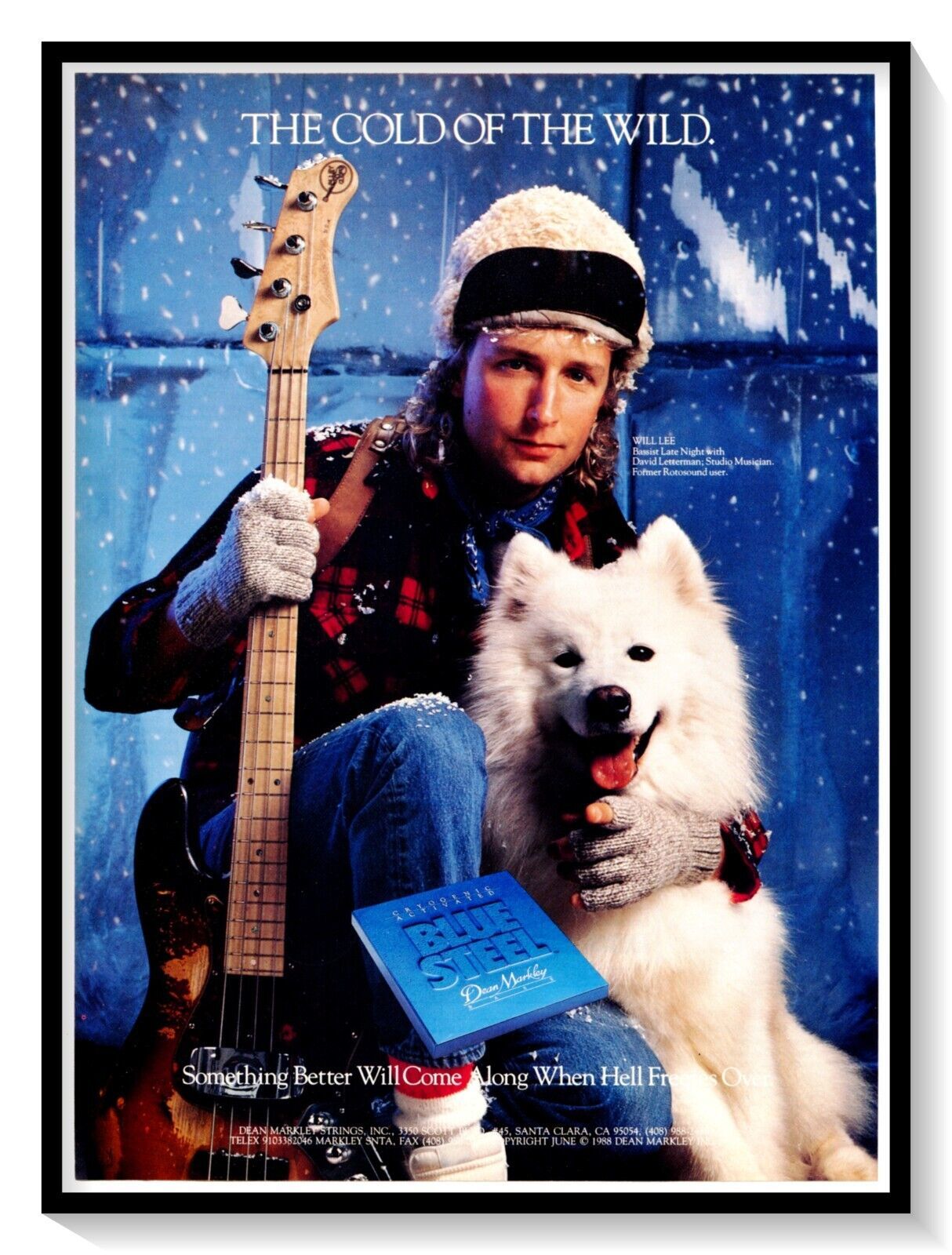 Dean Markley Blue Steel Bass Strings Bassist Will Lee Vintage 1990 Magazine Ad - $9.70