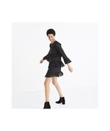 Madewell Black Dress Waterlily Ruffle Eyelet Midi Party Cocktail Holiday... - $846.56 MXN