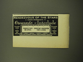 1959 Crescendo and Interlude Nightclubs Ad - Frances Faye Christine Jorgensen - £14.76 GBP