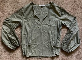 Abercrombie &amp; Fitch Women Blouse Shirt Top Size Large Color Olive Green Military - £11.08 GBP