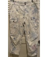 Anthropologie The Wanderer Paint Splatter Cargo Pants Jeans 30 P High Wa... - £31.25 GBP