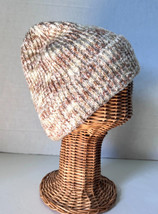 Cream/Camel/Brown Mixed Knitted Beanie Cap Baggy Hat Soft Warm #N For Gift - £12.77 GBP