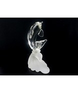 Vintage Crystal Figurine Paperweight, Bottlenose Dolphin Riding Breaking... - $557.85 MXN