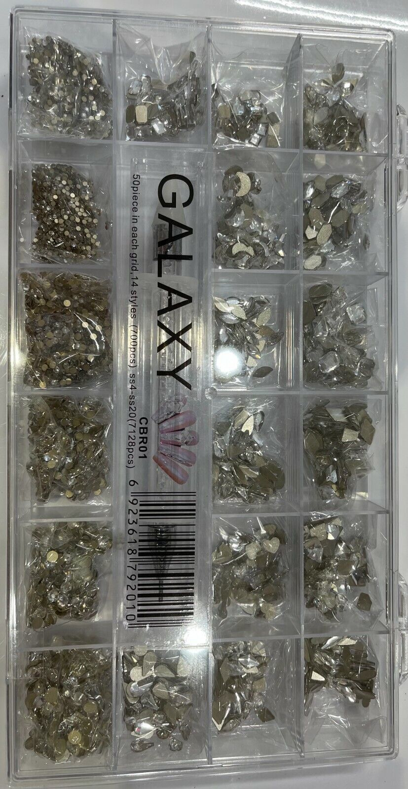 Galaxy Nail Art Rhinestones Flatback Crystal Multi Shapes Box Kit 7828 PCS Item image 3