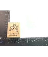 Rubber Stamp Happy for You Stick Frog Reptile 2007 Stampin Up Unused Woo... - $4.04 CAD