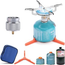 WADEO Portable Camping Stove Burner, Backpacking Stove with 1LB Propane Tank - £31.62 GBP