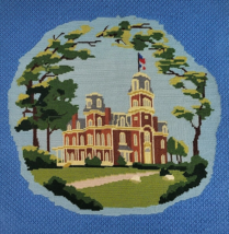 Georgian Mansion Needlepoint Finished Farmhouse Country Home Cottage Cor... - $29.95