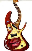 Hard Rock Hotel Kid&#39;s Menu Die Cut Guitar Las Vegas Nevada - £26.04 GBP