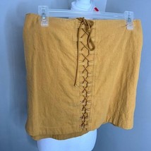 Free people yellow tie linen skirt - $14.56