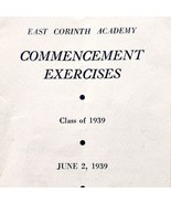 East Corinth Academy 1939 Maine Commencement Exercises Program Bi-Fold D... - $19.99