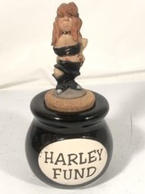 Ceramica Barattolo Harley Fund Moto Moneta Supporto Con &quot; Vecchio Lady &quot; Cork - £19.82 GBP