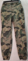 Hollister Joggers Pants Womens Small Green Camo Print Flat Front Slash P... - $21.10