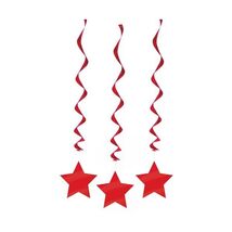 66cm Hanging Star Red Party Decorations, Pack of 3  - $8.00