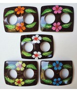 Hawaii Coconut Shell Flower Buckle round with two holes - $4.45+