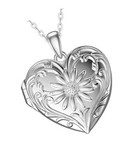 Sunflower/Rose White Locket Necklace That Holds to - £175.10 GBP