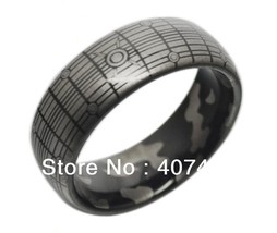Free Shipping Hot Selling Unique 8MM New Black Tungsten Ring Surface and Inside  - £57.78 GBP
