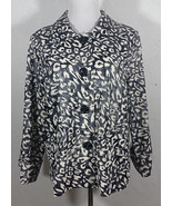 Erin London Womens Jacket Large Animal Print Button Down Multi Color Poc... - £15.92 GBP