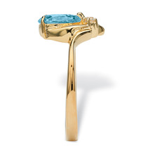 PalmBeach Jewelry Birthstone Gold-Plated Crystal Ring-December-Blue Topaz - $34.99