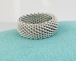 Size 11.5 Tiffany &amp; Co Somerset Mesh Dome Weave Ring Mens Unisex Sterlin... - £373.50 GBP