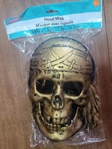 Halloween Gold Pirate Skull Mask with Hood And Plastic Glow In Dark New - $15.82 CAD