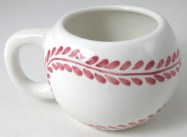 Baseball Softball Coffee Cup Mug from Lotus 1998 White Red Hand Painted ... - $12.59