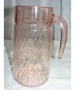 Vintage Rosaline Pink Glass Swirl Optic Pattern 48 Oz Pitcher - $892.28 MXN