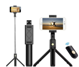 Portable Wireless Remote Selfie Stick Tripod Phone Stand For iPhone Samsung - £14.23 GBP